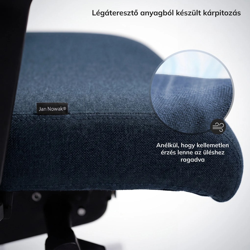 Ergonómikus, forgó irodai szék, sötétkék: VECTOR