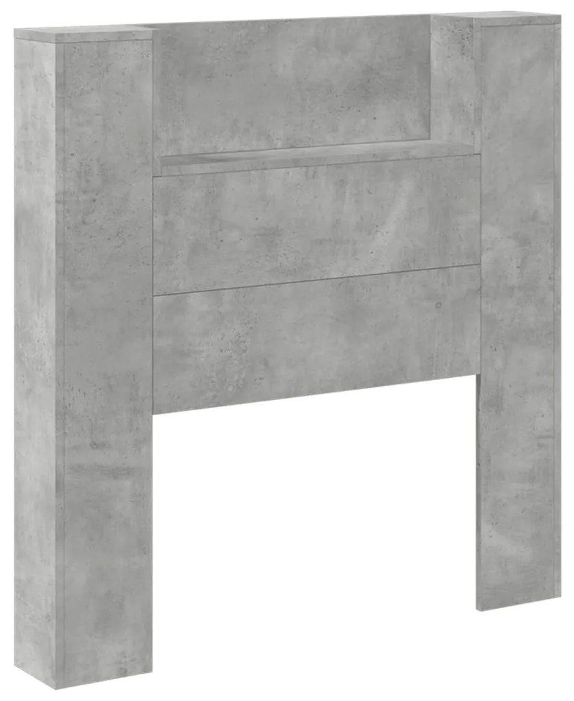 betonszürke áthidalószekrény LED-világítással 100x16,5x103,5 cm