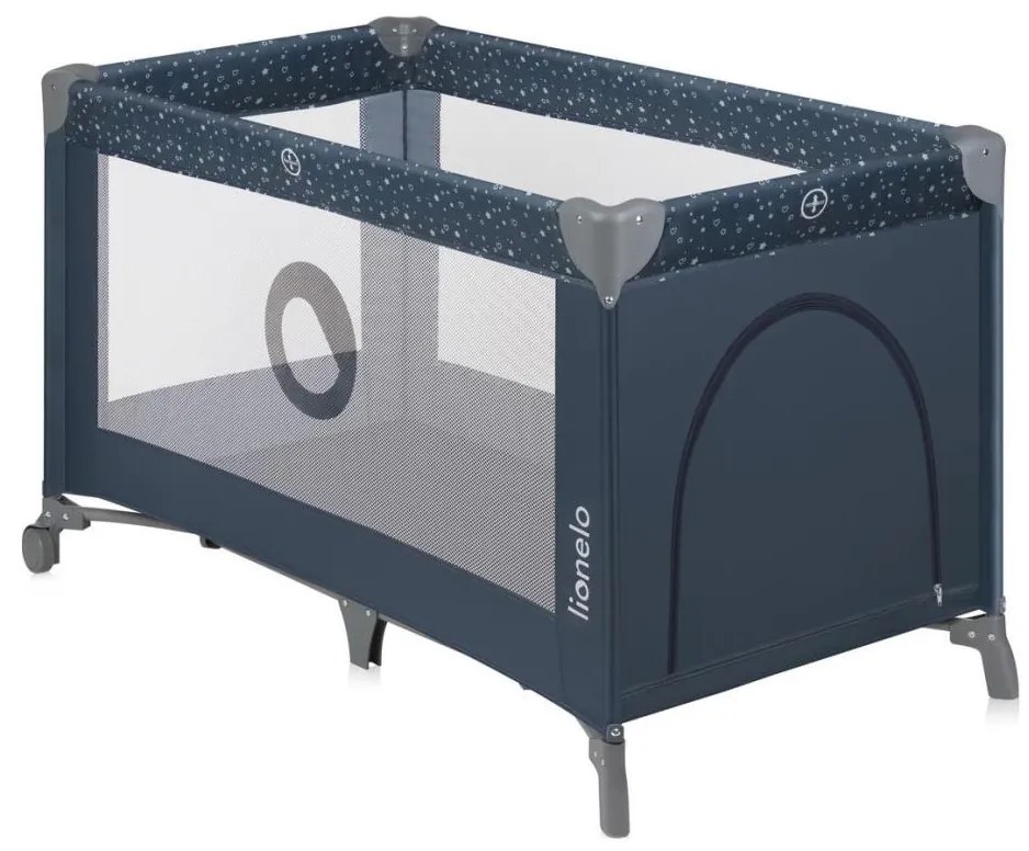 Lionelo - STEFI utazóágy, kék-szürke