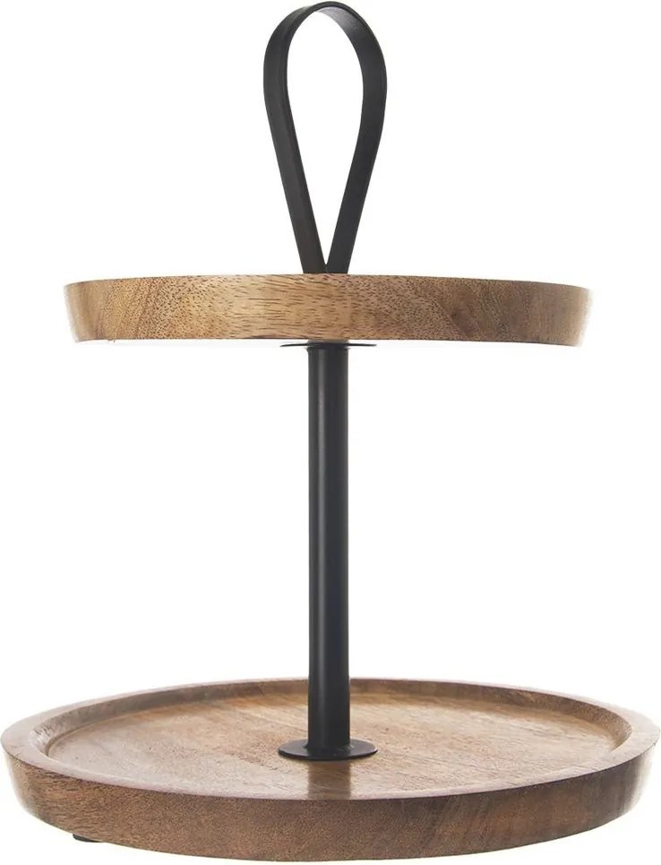 Patera 2 Emeletes Fából Készült sütemény keksz gyümölcs snack