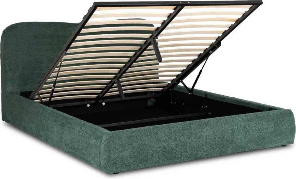 Łóżko 160x200 BRISTOL z Pojemnikiem Zielone Boucle