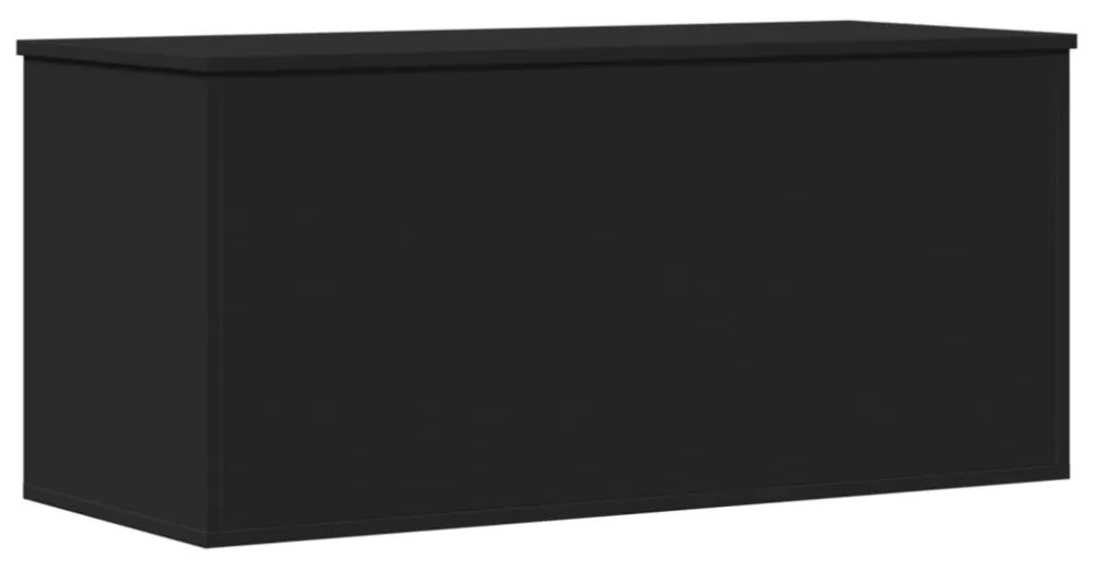 fekete szerelt fa tárolóláda 100x42x46 cm