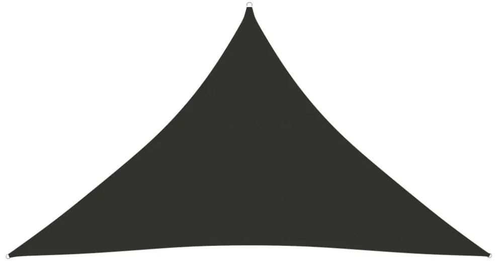 antracitszürke háromszögű oxford-szövet napvitorla 5 x 5 x 6 m