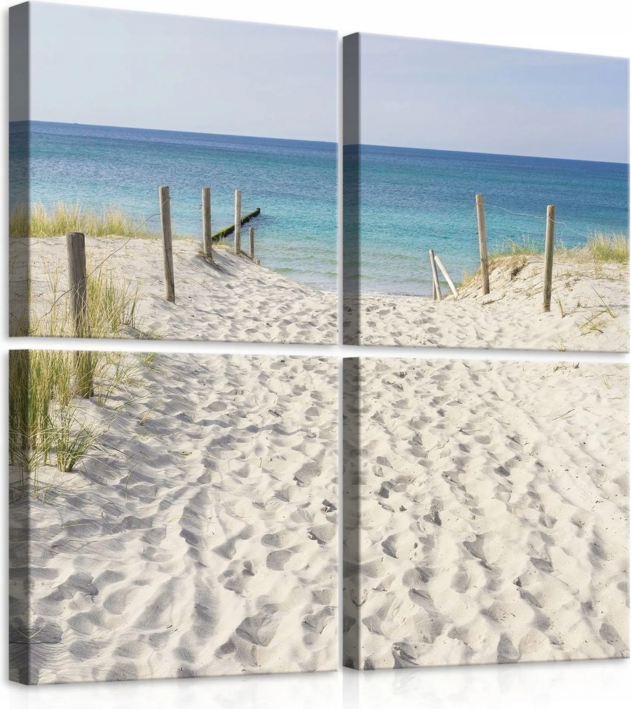 Vászonkép 50x50 Tengerpart homok nyár nyugalom természet táj pihenés