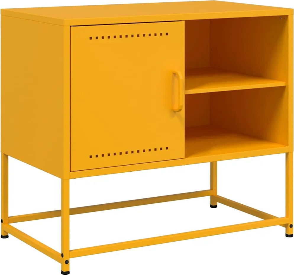vidaXL mustársárga acél TV-szekrény 68 x 39 x 60,5 cm