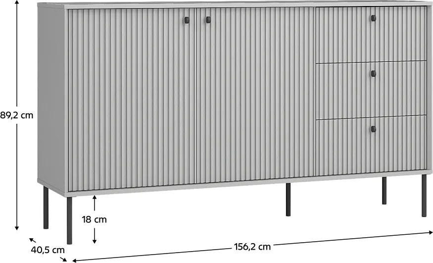 ARIS 2D3S komód, szürke