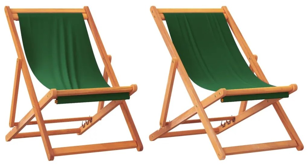 2 db összecsukható zöld szövet strandszék