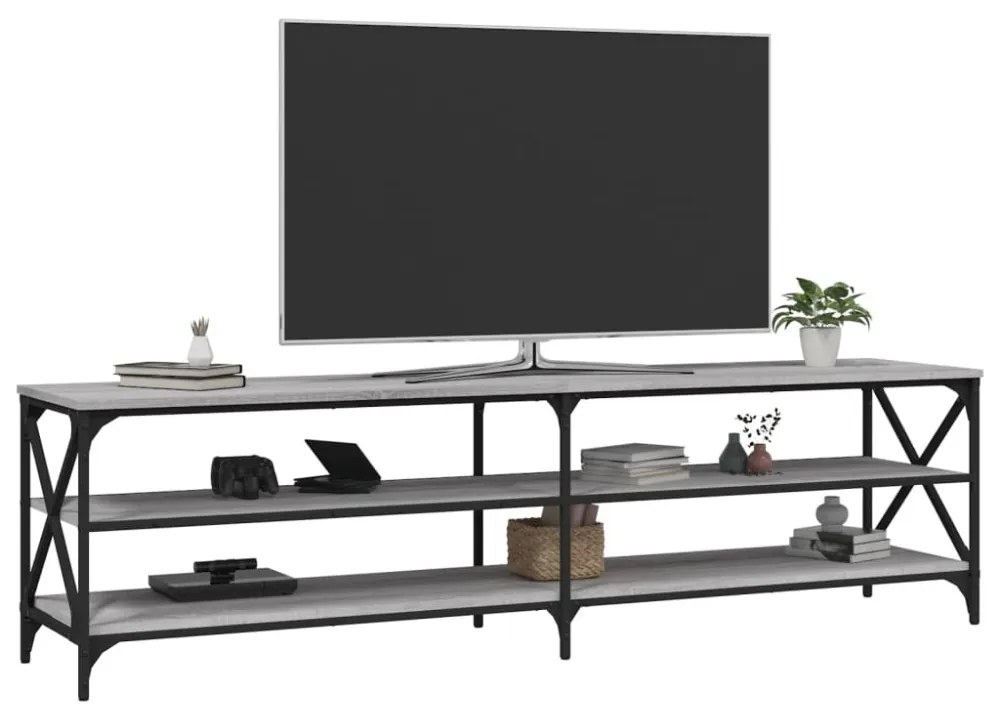 szürke sonoma színű szerelt fa TV-szekrény 180 x 40 x 50 cm