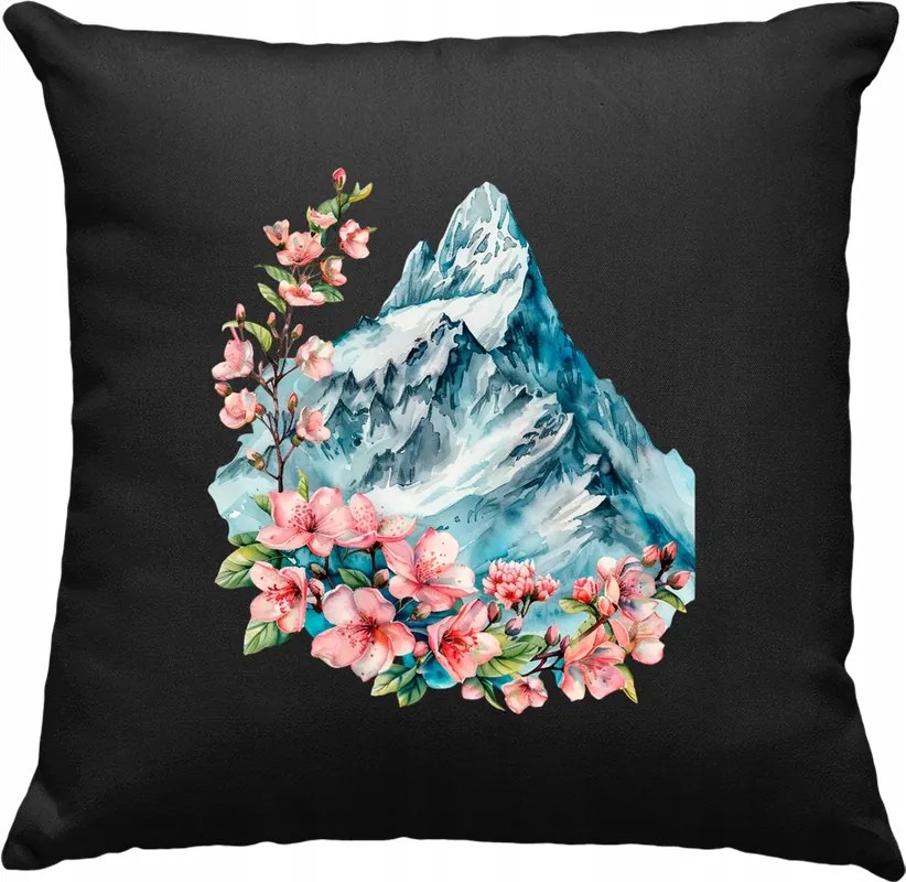 Sakura cseresznyevirág felső párna, fekete