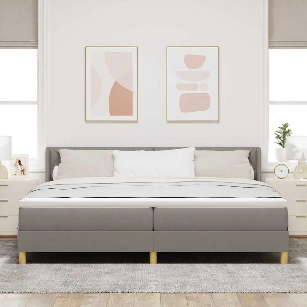 Rugós Ágy matracmal fejtámlával Tópszínű 200 x 200 cm szövet