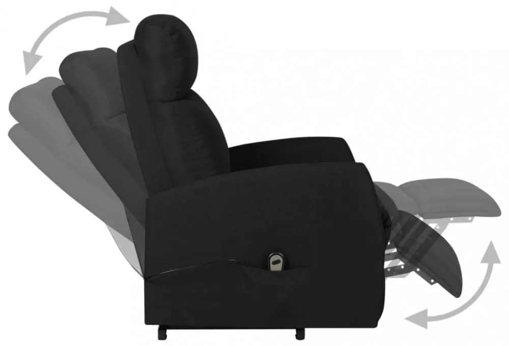 vidaXL fekete szövet felállást segítő fotel