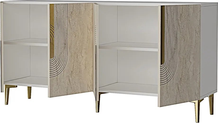 Meyra 150 - White, Travertine, Gold