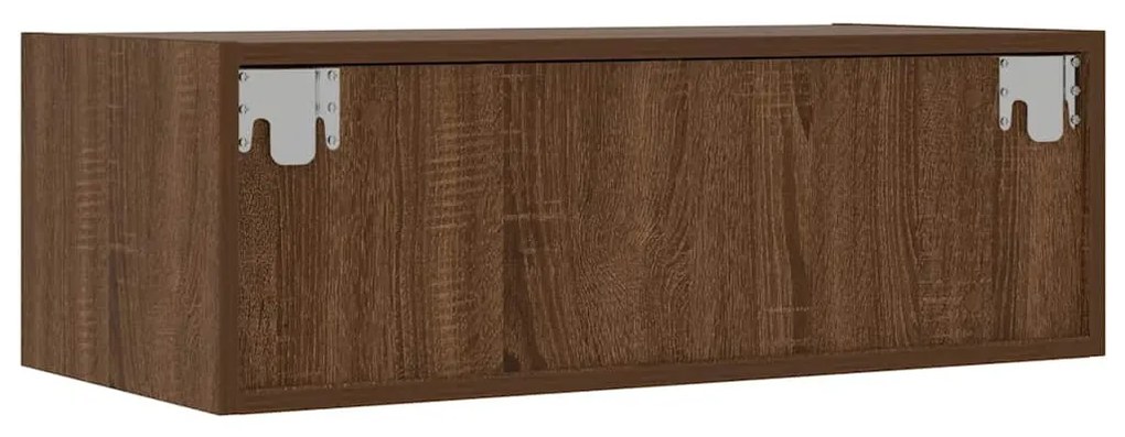 TV szekrény LED világítással barna tölgyfa 75x35,5x25 cm