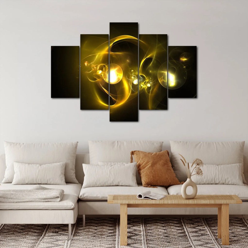 Absztrakt kép sárga gömbök (150x105 cm)