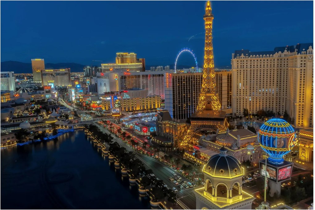 Éjszakai Las Vegas-i kép (90x60 cm)