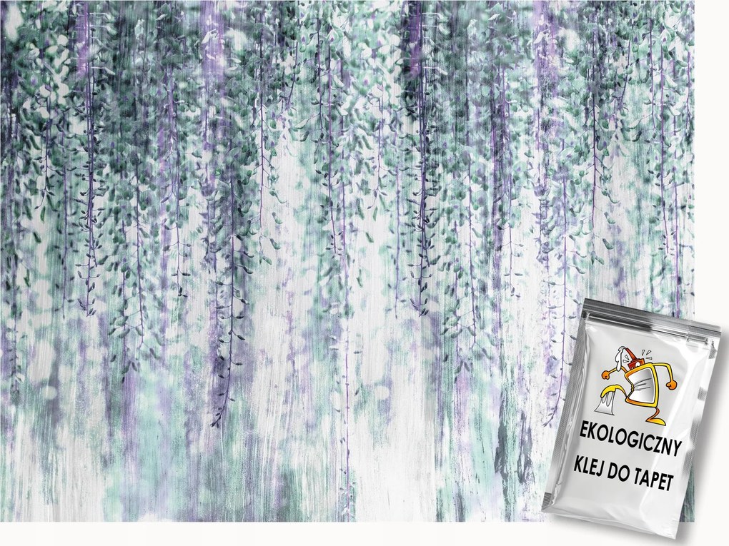 Fotótapéta Flizelina Wisteria Glicinia Lila Mint Pasztell 200x140 ragasztó