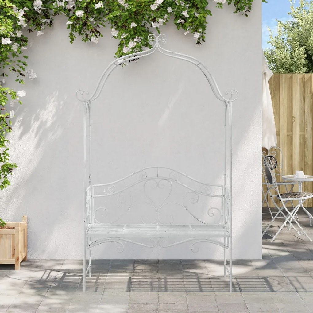 Pad Fehér Fém 121 x 48 x 200 cm Dekoratív Betétek Kültéri Pad