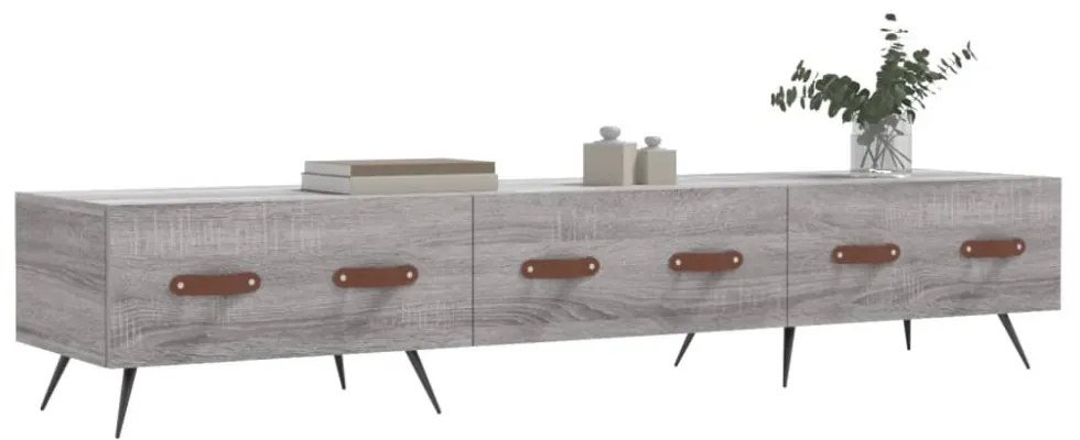 szürke sonoma színű szerelt fa TV-szekrény 150x36x50 cm