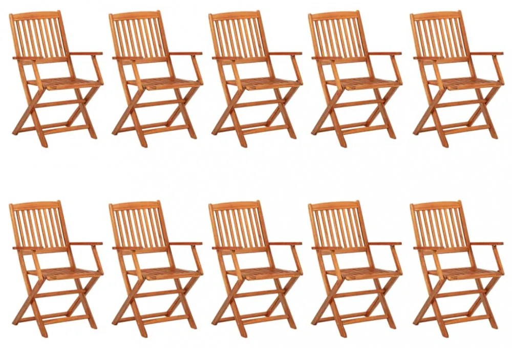 11 részes tömör akácfa kerti étkezőgarnitúra 220x90x75 cm