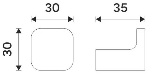 NIMCO MAC 29054-90 - Fali kampó MAYA matt fekete