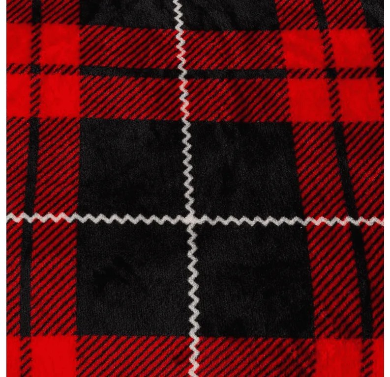 Mikroplüss pléd ALBURY, piros Méret: 160 x 200 cm