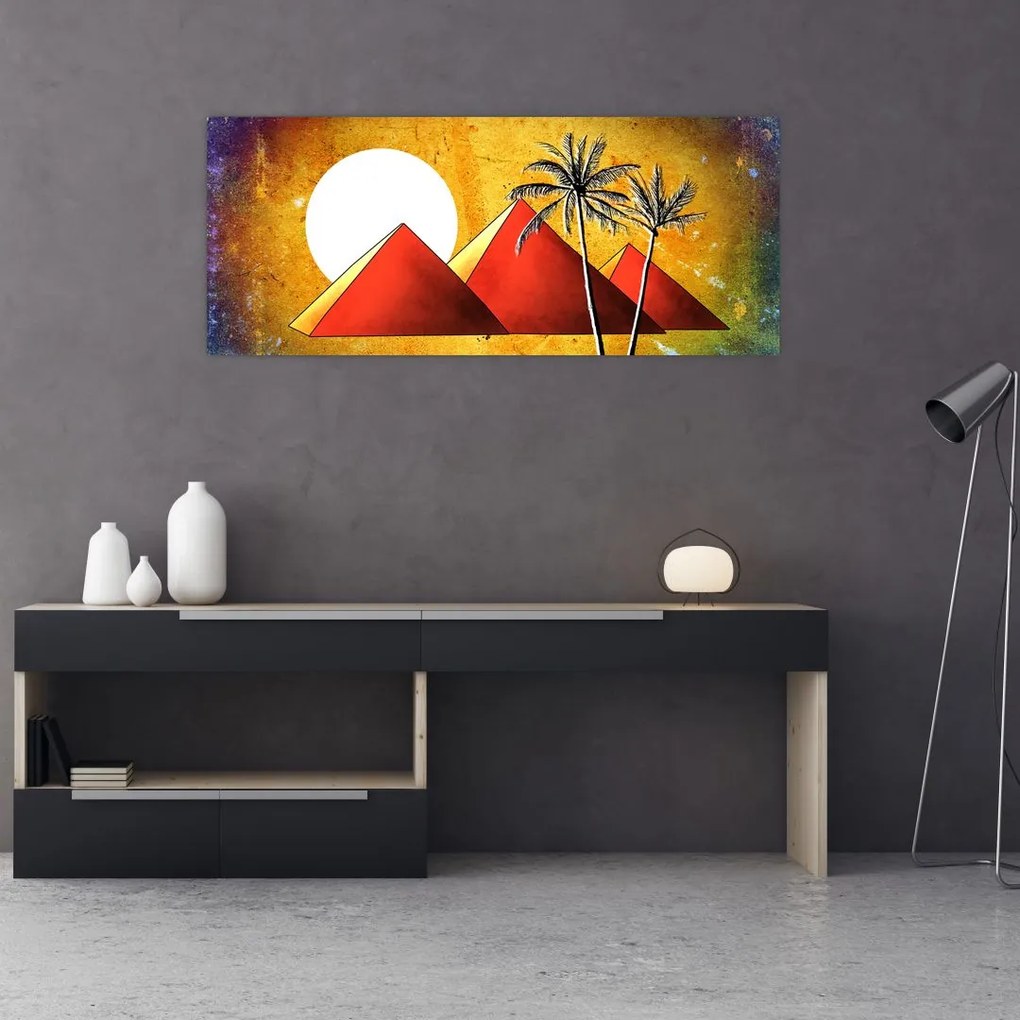 Festett egyiptomi piramisok képe (120x50 cm)