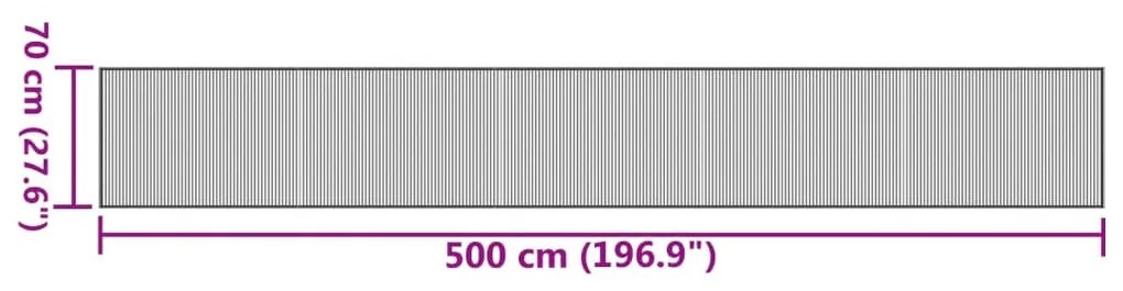 négyszögletű világos természetes bambusz szőnyeg 70 x 500 cm