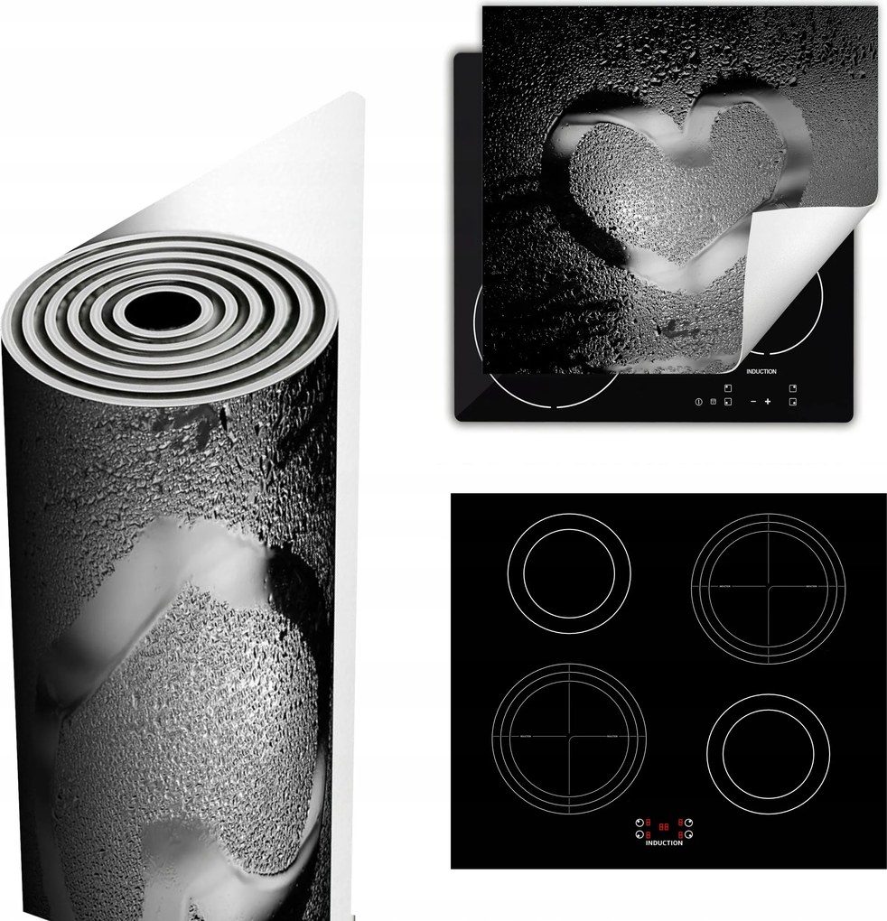 Tűzhelyvédő Szőnyeg Több Helyet Biztosít 60x52 szürke szív