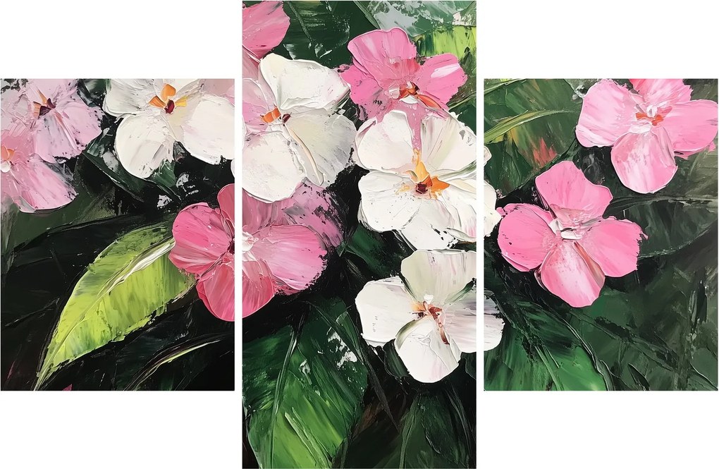 Kép - Rózsaszín és fehér virágok (90x60 cm)