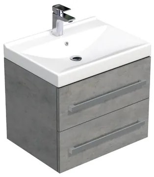 SAT Cube Way Fürdőszobaszekrény mosdóval 60x53x46 cm beton matt CUBE46602BEVER
