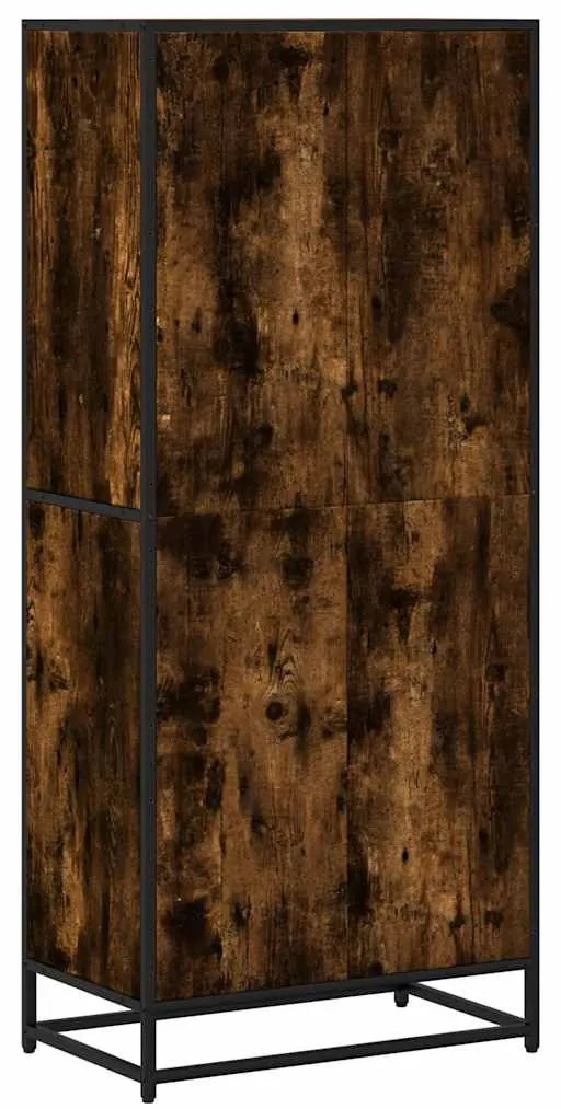 füstös tölgy színű szerelt fa könyvszekrény 60 x 35 x 139 cm