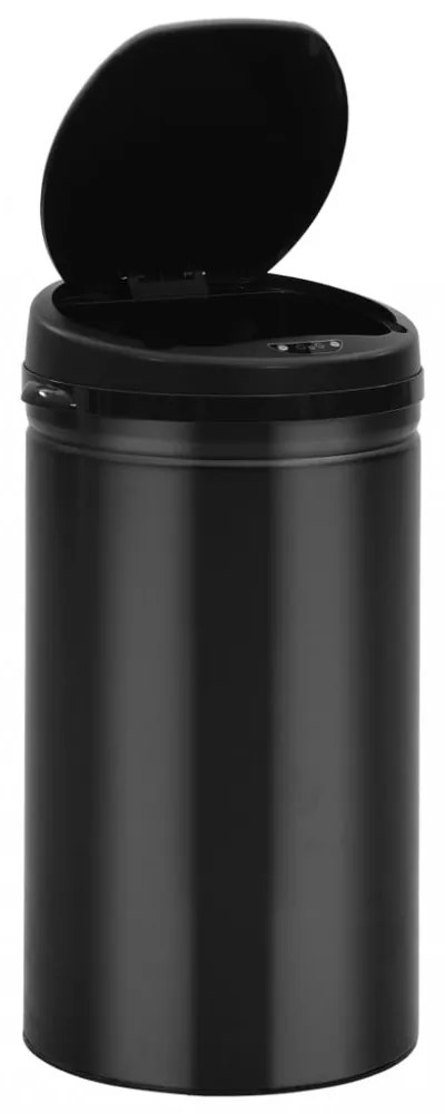 fekete automata érzékelős szénacél szemeteskuka 50 L