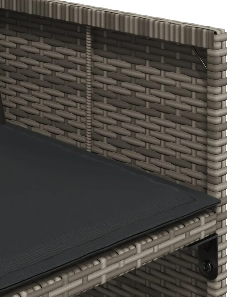 15 részes szürke polyrattan kerti ülőgarnitúra párnákkal