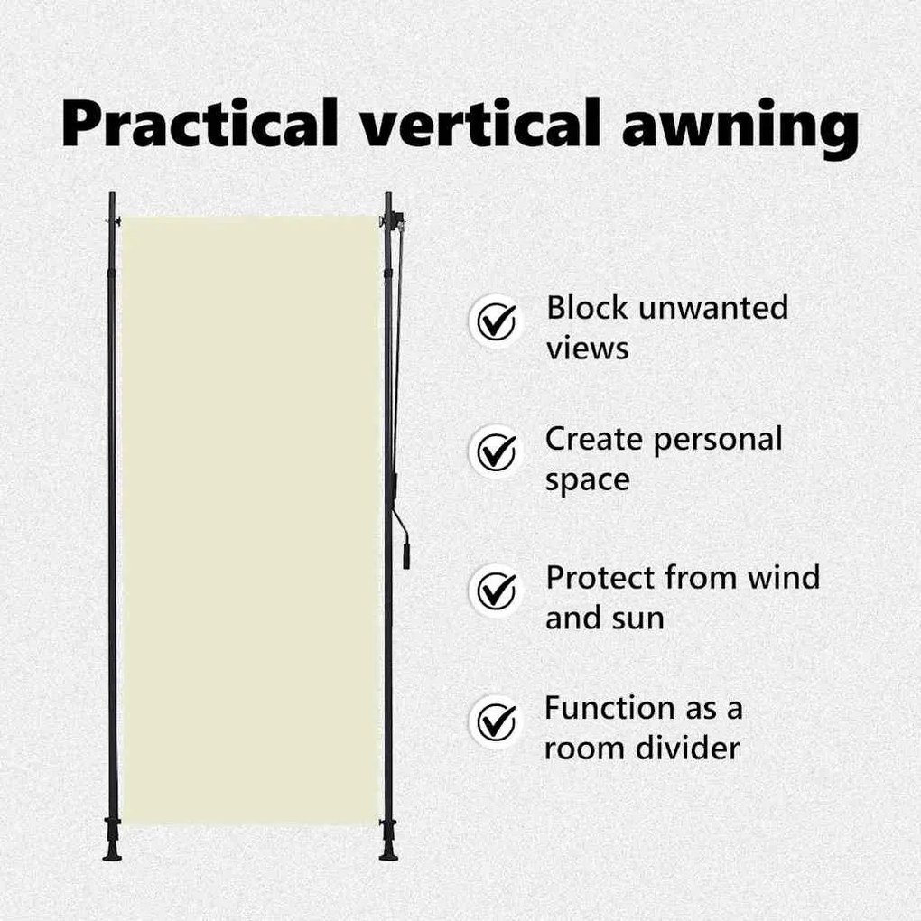 krémszínű kültéri roló 100 x 270 cm