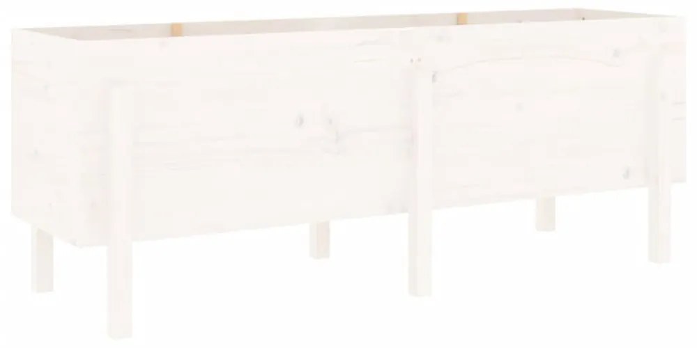 fehér tömör fenyőfa kerti magaságyás 160 x 50 x 57 cm