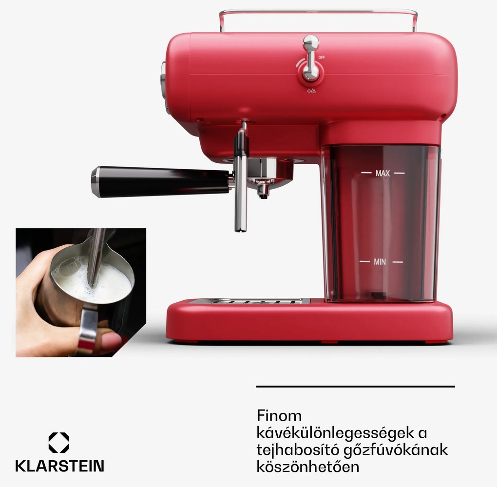 Klarstein Espressionata Evo eszpresszógép 950W 19 Bar 1,2L 2 csésze