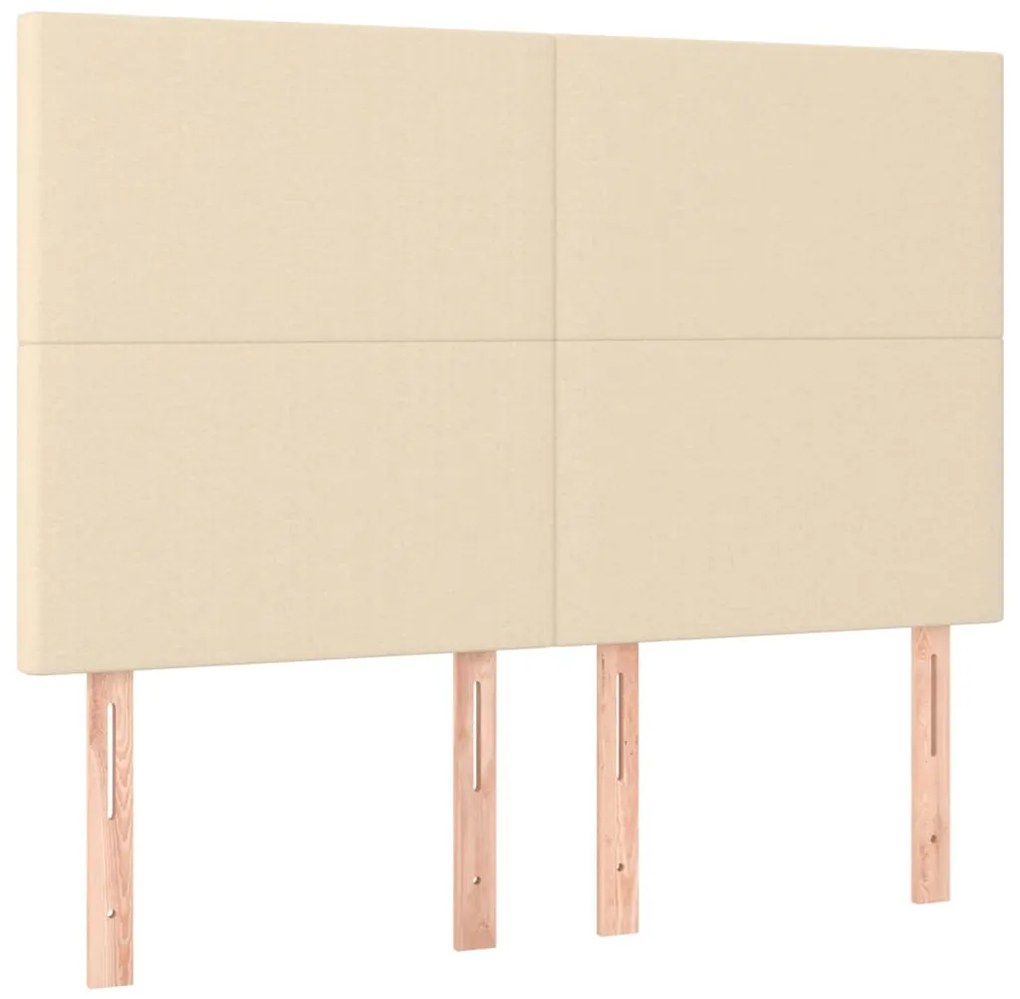 krémszínű szövet LED-es fejtámla 144x5x118/128 cm