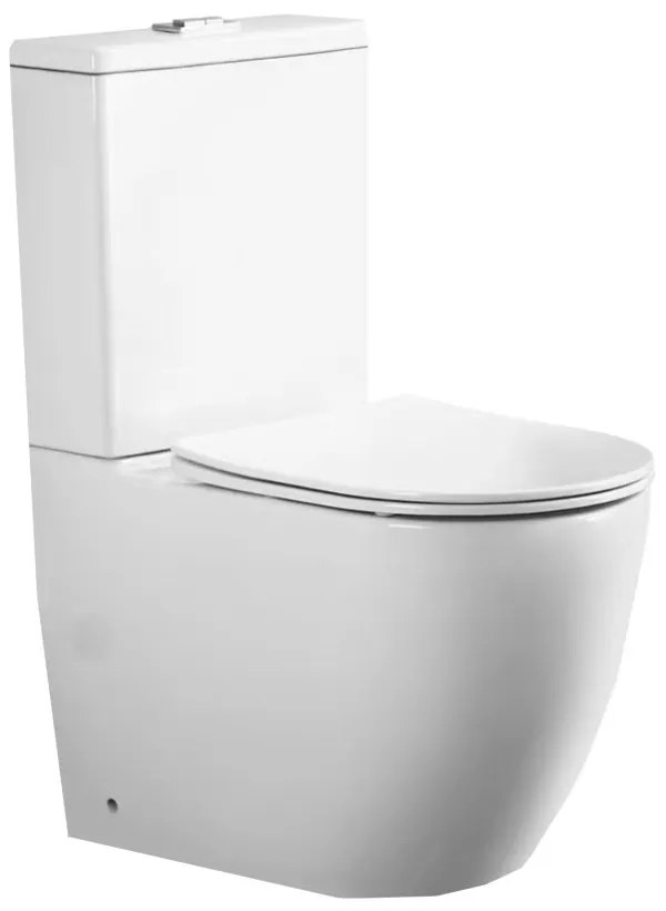 Eros ES OVAL monoblokk WC - perem nélküli - WC ülőkével komplett