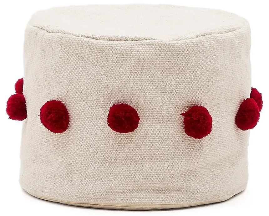 Piros-bézs puff Manua – Kave Home