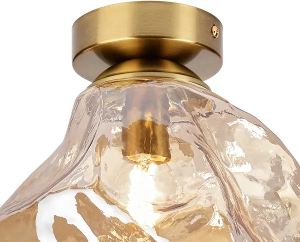 Mennyezeti lámpatest CRISTAL 1xE14/15W/230V sárgaréz/füstös bézs