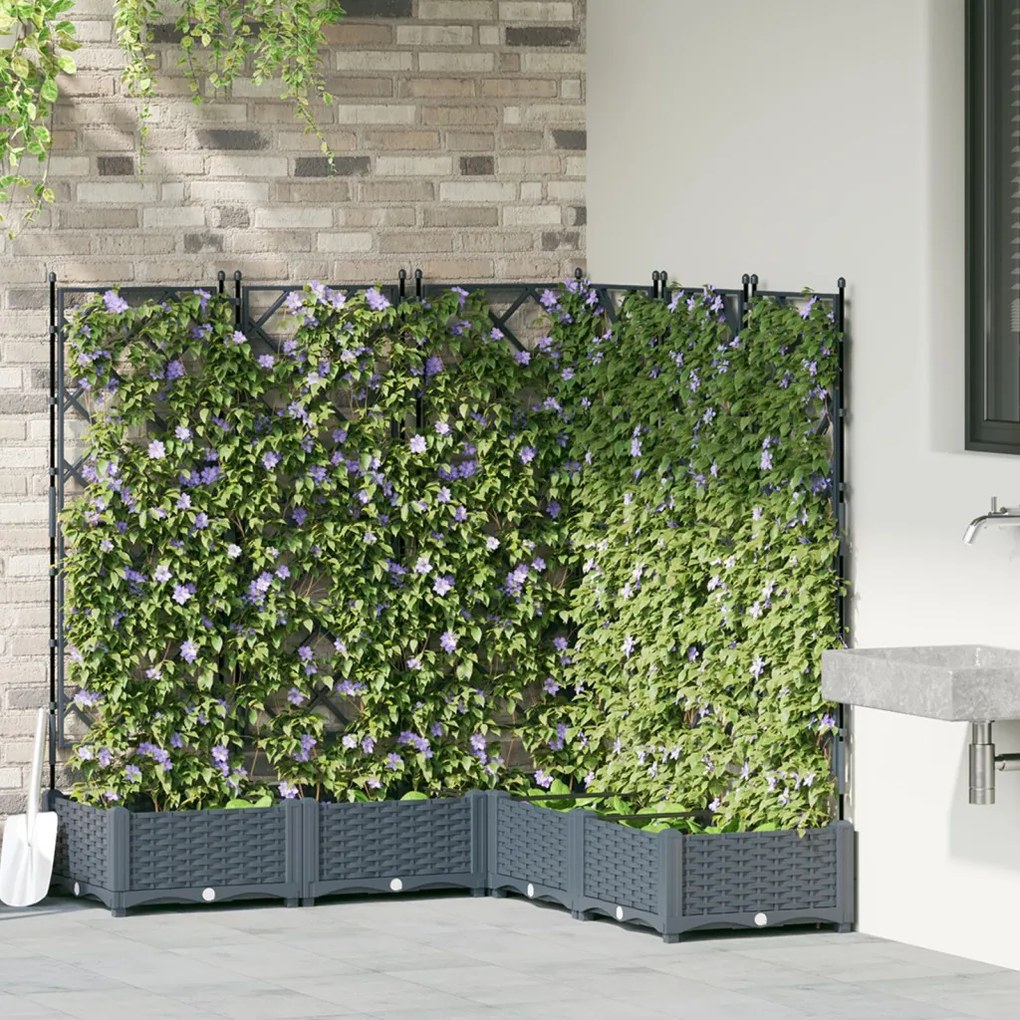 Kertész cserép rácsos változattal 5 pcs Világosszürke