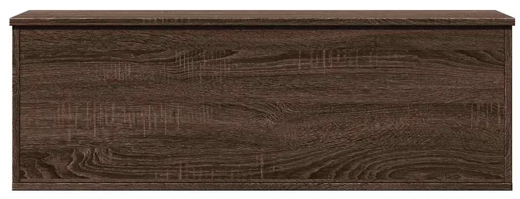 barna tölgy színű szerelt fa tárolóláda 102 x 35 x 35 cm