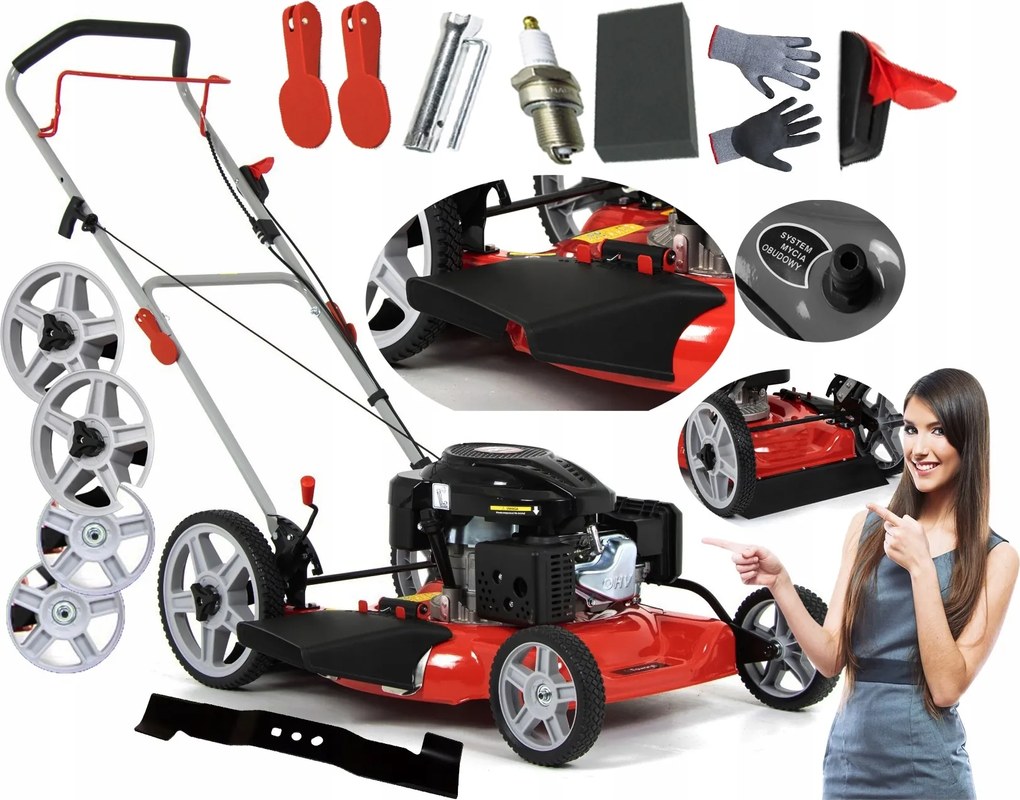 Loncin 9 Le Oldalkidobós Benzinmotoros Fűnyíró 196 cm-ES Teljesítményigényűeknek³