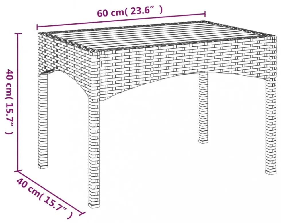 2 db szürke polyrattan dönthető kerti szék asztallal
