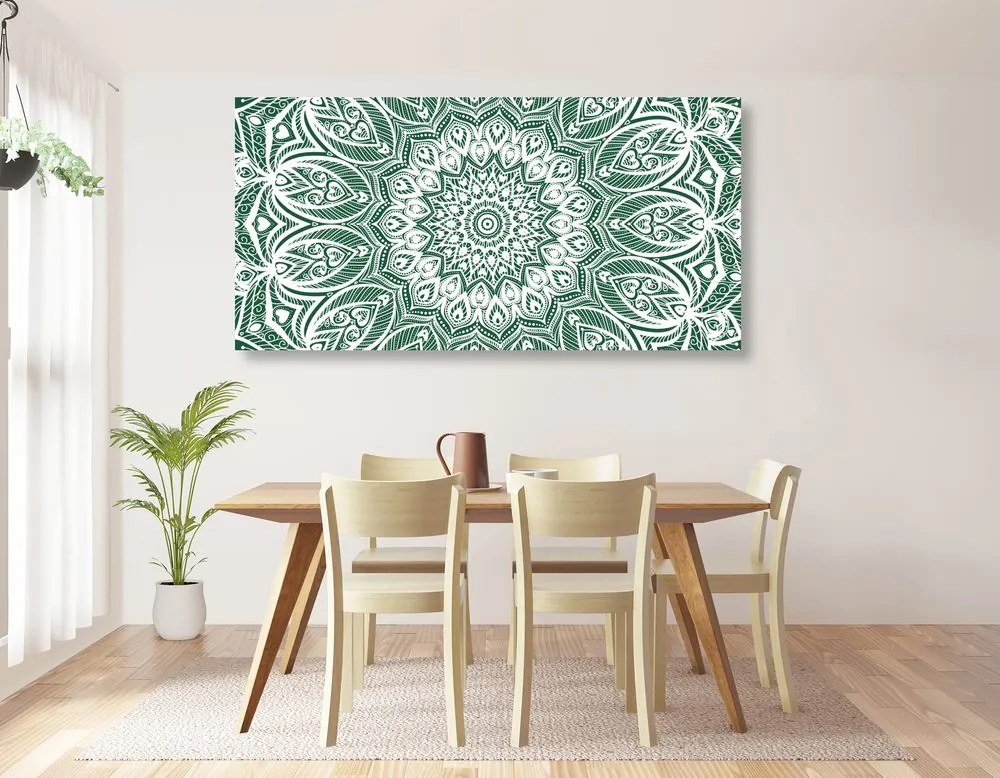 Kép harmónia Mandala zöld alapon