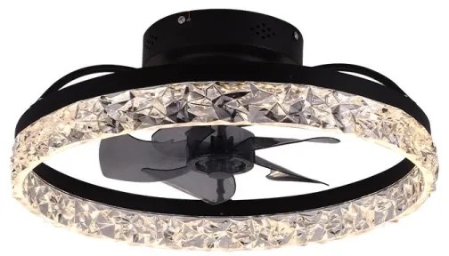 LED Dimmelhető mennyezeti lámpa ventilátorral LED/35W/230V 3000-6500K fekete + távirányító