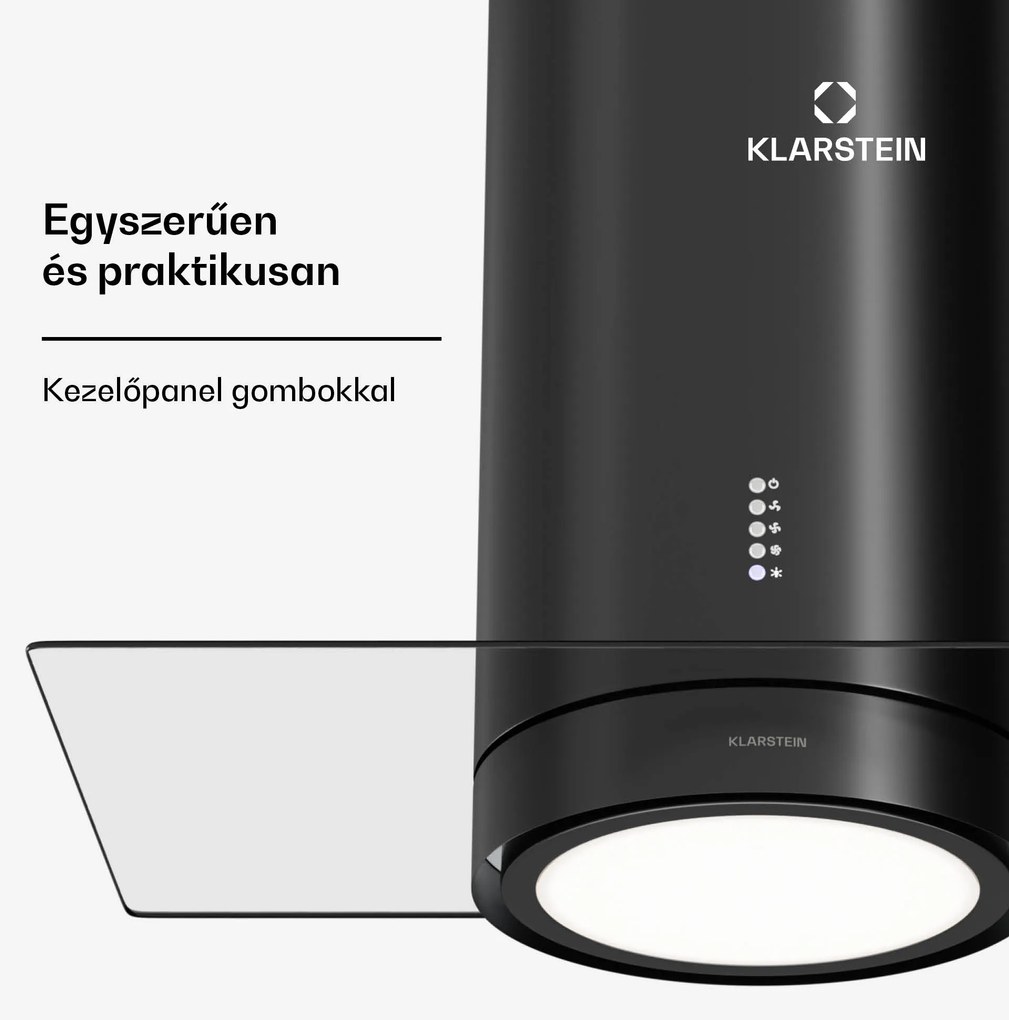 Klarstein Beretta Premium Smart, sziget páraelszívó, 544 m³/h, alkalmazás, elszívás/légkeringetés, LED, aktívszenes szűrő