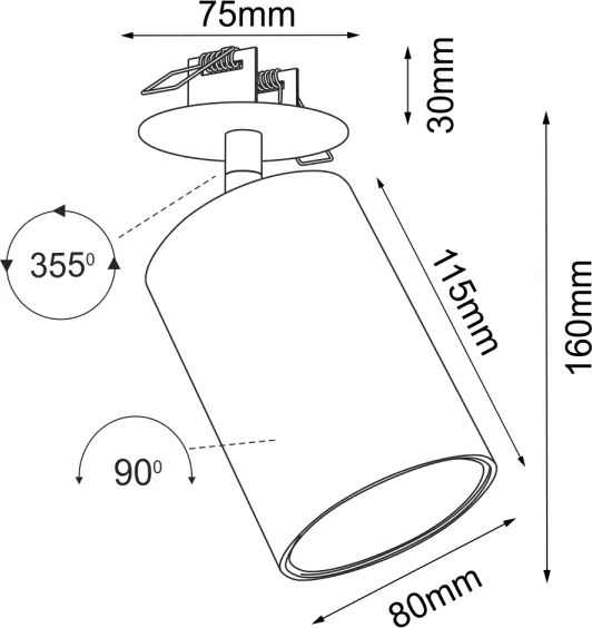 Brosline 3257 - ACE beépíthető spotlámpa 1xGU10/10W/230V fehér
