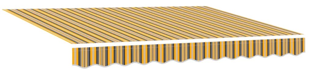Behúzható napellenző Sárga, szürke és fehér 350 x 250 cm szövet