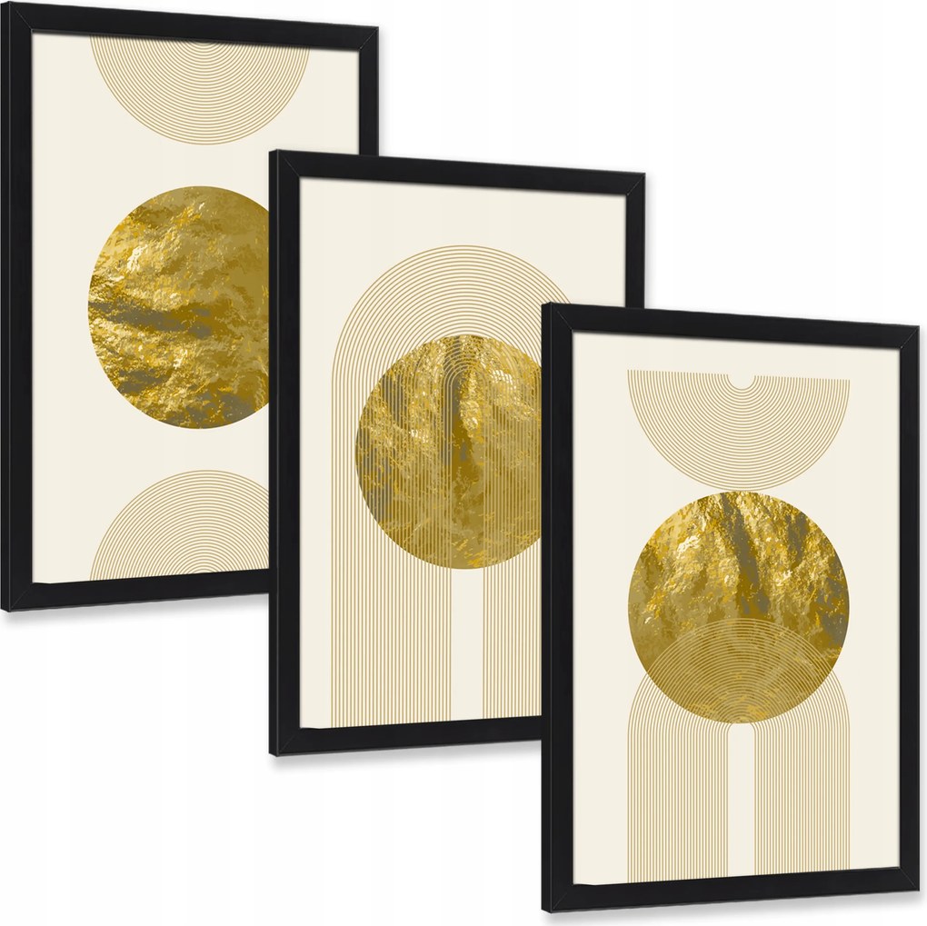 Falikép Kör glamour arany nappali dekoráció 30x20 cm